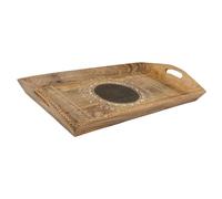 Bandeja De Madera Pintado Artesanal Con 2 Asas Marron