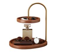 Bandeja de Madera - Portaobjetos Estilo Vintage | Expositor rústico de Dos Niveles en bambú y Madera | Joyero con Llaves de aromaterapia para Lavabo de Entrada