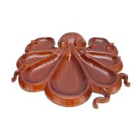 Bandeja de Madera Reutilizable para Servir, Elegante Bandeja para Servir Aperitivos para Queso Embutido, de Madera de Pino de Primera Calidad, Fácil de Limpiar (Pulpo A)