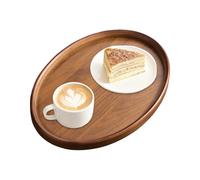 Bandeja De Madera - Servicio Retro Ovalado, De Almacenamiento Hecho A Mano De Granja, Portavasos Decorativo, Acento Elegante De Mesa | Tablero De Exhibición De Café para Desayuno para Cocina, Do