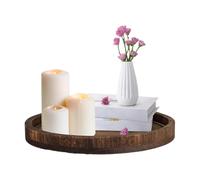 Bandeja de madera - Soporte de presentación de estilo rústico para el hogar, soporte para velas calentadoras planas | para salón cocina, plan de baño, jabonera, perfume, vela Cupcake Vajilla
