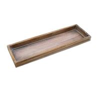 Bandeja de madera vintage para velas, color marrón, 40 x 13 cm, bandeja decorativa de madera, rectangular, decoración de mesa, velas, tabla de Navidad