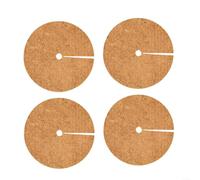 Bandeja de mantillo de fibra de coco natural, paquete de 4 para protección de plantas y árboles, retiene la humedad del suelo y actúa como una barrera para las malas hierbas y la excavación de