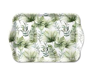 Bandeja de melamina de 13 x 21 cm con diseño de hojas tropicales, para decorar y servir, pequeña bandeja para servir café, té, desayuno, decoración de mesa, selva, Urban Jungle, bandeja decorativa