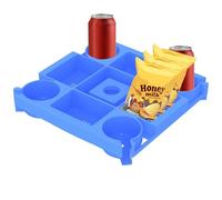Bandeja de mesa para sombrilla | Soporte portátil para bebidas de playa con 4 portavasos, mesa de piscina, soporte ligero para bebidas, bandeja para sombrilla para playa, patio, jardín, piscina