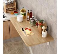 Bandeja de mesa plegable compacta para laptop, escritorio de madera montado en la pared para espacios pequeños, ideal para cocina, bar, oficina y comedor, diseño de caballete de fácil instalación