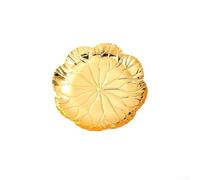 Bandeja de metal clásica para tartas, diseño en relieve dorado, plato de aperitivos para bufé, boda, cumpleaños, mesa, 20 cm (oro 10 cm)