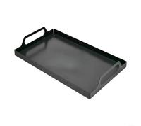 Bandeja de metal con asa, versátil compartimento de almacenamiento de acero al carbono para cocina y sala de estar, bandeja de servir robusta con esquinas abiertas para drenaje, fácil de limpiar