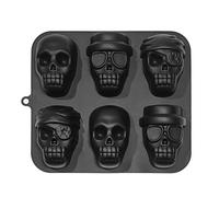 Bandeja de molde de calavera 3D, molde de Halloween, calavera pirata, molde de silicona para fiestas, la bandeja del cubo de hielo del cráneo 3D, fabricador de cubitos para cócteles hielo de whisky