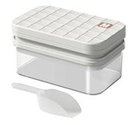 Bandeja de molde de hielo - Caja para hacer hielo de 56 rejillas con tapa y contenedor - Accesorios de cocina de alimenticio para cócteles, tequila, vodka, whisky y bebidas