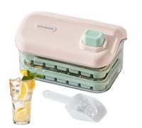 Bandeja de molde de hielo | Caja para hacer hielo de doble capa con tapa y pala, cubo de enfriamiento de gran capacidad de alimenticio para bebidas, whisky, cócteles, vodka, tequila