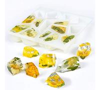 Bandeja de molde de silicona de resina epoxi con piedras preciosas multifacéticas para joyas de cristal de cuarzo, velas, jabón, cubitos de hielo, proyectos de arcilla polimérica, 15 cavidades, grande