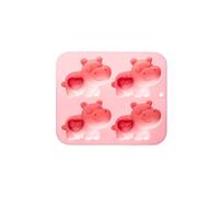 Bandeja de molde de silicona Hippo, diseño de corazón de 4 cavidades, uso multiusos para chocolate, caramelo, cubo de hielo y gelatina