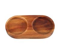 Bandeja de molinillo de sal y pimienta: portavasos de especias de madera, base de organizador minimalista de agitador | Bandeja de madera duradera para molinos de hierbas y botellas de condimento,