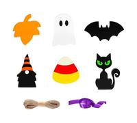 Bandeja De Nivel De Halloween | Gato Ghost Signos Decoraciones De 6 Piezas De La Granja De La Granja De PVC Artesanos | Spooky Party Gathering For Home Decor Black Cat Ghost Bat Hallowe