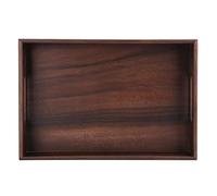 Bandeja de Nogal Bandeja de Madera para Servir, Bandeja Rectangular Simple de Estilo japonés para Aperitivos y Bebidas, Bandeja para Bebidas de café para Restaurante de Oficina(S)