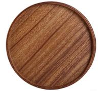 Bandeja de para madera de Nogal para Té para estilo Japonés para plato de Snack para mesa de Café Postre Tamaño 25x25cm(Round 32cm)