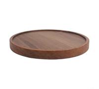 Bandeja de para madera de Nogal para Té para estilo Japonés para plato de Snack para mesa de Café Postre Tamaño 25x25cm(Round 25cm)