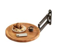 Bandeja de Pared Plegable - Bandeja de Cama retráctil montada en la Pared | Mesa Plegable con Brazo de Metal Extensible | Marco Flotante Giratorio para Dormitorio, apartamento