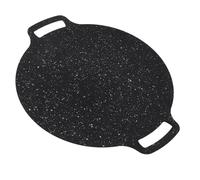 Bandeja de Parrilla Coreana, Sartén Coreano Kbbq Grill Maifan Pedra Antiácea a Alta Temperatura Plaza de Parrilla Resistente con Bandeja de Coreana para Acampar Al Aire Libre (28CM)