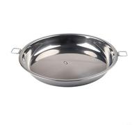 Bandeja de parrilla de acero inoxidable, sartén para pizza con asa para un fácil transporte, horno, barbacoa, hornear, asar, placa rectangular antiadherente perforada (32 cm)