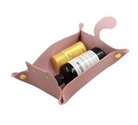 Bandeja de piel sintética - Atrapador plegable portátil, organizador de PU en forma de gato, bandeja de almacenamiento multiuso para carteras, llaves, teléfono, reloj, monedas, fundamentos para el