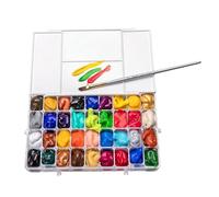 Bandeja de pintura de acuarela a prueba de fugas para acuarela gouache acrílico 12/24/36, paleta plegable ideal para clases de pintura