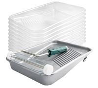 Bandeja de pintura desechable Mister Rui de 9 pulgadas, paquete de 12, con revestimiento y marco de rodillo de 5 alambres, de pl stico, lavable y