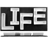 Bandeja De Pizarra 40x20 4 Tazas De Porcelana Life H&H