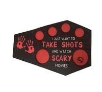 Bandeja De Planes de Terror - Pantalla de Vidrio Halloween Shot, Servidor De Bebidas Para Ataúd Spooky, Soporte De Alcohol Portátil, Organizador De Bebidas Gótico | para Home Bar Pub Gathering