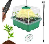 Bandeja de plántulas con luz, kit de macetas de plántulas, bandeja de germinación reutilizable, maceta de cultivo interior para raíces profundas