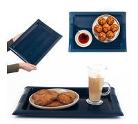 Bandeja de plástico KADAX para cocina, bandeja para servir, azul oscuro