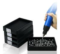 Bandeja de plástico resistente a la estática para tornillos de 1,0 mm a 4,0 mm con rejilla uniforme de agujeros y muesca para verter y recuperar controlados (1,5-2,0 mm)