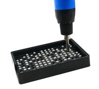 Bandeja de plástico resistente a la estática para tornillos de 1,0 mm a 4,0 mm con rejilla uniforme de agujeros y muesca para verter y recuperar controlados (2,0-2,5 mm)