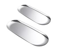 Bandeja de Plato,2 pcs Bandeja de Almacenamiento Ovalada de Acero Inoxidable,Bandeja de almacenamiento de la bandeja de servir para joyería cáscaras de vela joyas llave de fruta cosmética(Plata)