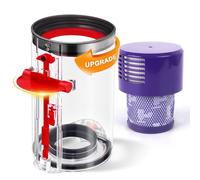 Bandeja de polvo compatible con Dyson aspirador V10 SV12, gran bandeja de polvo de repuesto para Dyson pieza no. 969509-01 con filtro HEPA
