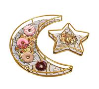 Bandeja de Ramadán, plato de fruta, bandeja para servir Eid, vajilla de estrella y, decoraciones Eid Mubarak, 2 uds.