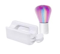 Bandeja de reciclaje de polvo Dip Powder Tandeo Suave Arte de uñas Polvo Remover de cepillo para el cepillo de polvo Container de clavo de uñas French Herramienta de maquillaje 2 PCS, bandeja