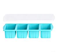 Bandeja de refrigeración grande de silicona con tapa segura para sopas, salsas y caldos, material de diseño apilable, contenedor de control de porciones apto para horno (azul2)