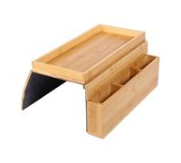 Bandeja de reposabrazos para sofá, bandeja de madera antideslizante que ahorra espacio, bandeja de almacenamiento para mesa de reposabrazos para sofá, bebidas, aperitivos, mando a distancia, comida en