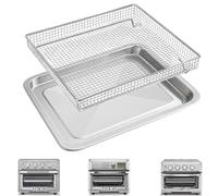 Bandeja de repuesto para freidora de aire Cuisinart TOA-60 TOA-65 TOA-70, horno de convección, freidora de aire de malla de 12.2 x 11 pulgadas, cesta de alambre de acero inoxidable, accesorios de