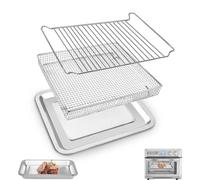 Bandeja de repuesto para freidora de aire Cuisinart TOA-95, horno de convección, 13.5 x 10.5 pulgadas, freidora de aire de malla antiadherente de acero inoxidable, cesta de alambre, accesorios para