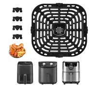 Bandeja de repuesto para freidora de aire Vortex Plus de 6 cuartos de galón, placa de parrilla de freidora de aire, accesorios de freidora de aire con 4 parachoques de goma, antiadherente, apta para