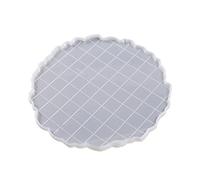Bandeja de resina de silicona para servir con patrón de tablero de ajedrez, moldes epoxi, bordes irregulares, moldes de bandeja de joyería de frutas grandes, molde redondo