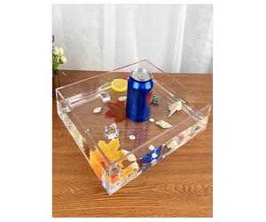 Bandeja de servicio de acrílico impermeable, resistente y gruesa, for mesita de noche o tocador de baño, organizador for cambio, monedas, llaves, teléfono y gafas, organizador de almacenamiento de acr