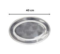 Bandeja De Servicio Ilsa Ovalada Horeca De Acero Inoxidable Con Bordes Grande