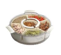 Bandeja de Servir Compartimentada con Tapa - Transparente De Gran Capacidad,Fuente Para Aperitivos Con Asa - Para Casa Cocina Oficina Coche Viaje Aire Libre Picnic Camping Playa Deporte Eventos Escuel