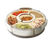 Bandeja de Servir Compartimentada con Tapa,Transparente De Gran Capacidad,Tapa con Asa para Frutas - para Casa Cocina Oficina Coche Viaje Aire Libre Picnic Camping Playa Deporte Eventos Escuela