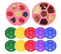 Bandeja de Servir con Compartimentos, para Alimentos con Divisiones de 7 Secciones, Contenedor de 12 Piezas para Servir Comida, para Snack Postre Galleta Caramelo Magdalena Fiesta Reunión Cena Cocina