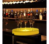 Bandeja de servir con luz LED, estante de exhibición de licor colorido, bandeja impermeable para copas de vino con control remoto para fiestas temáticas de música, 16 colores, 4 modos de degradado